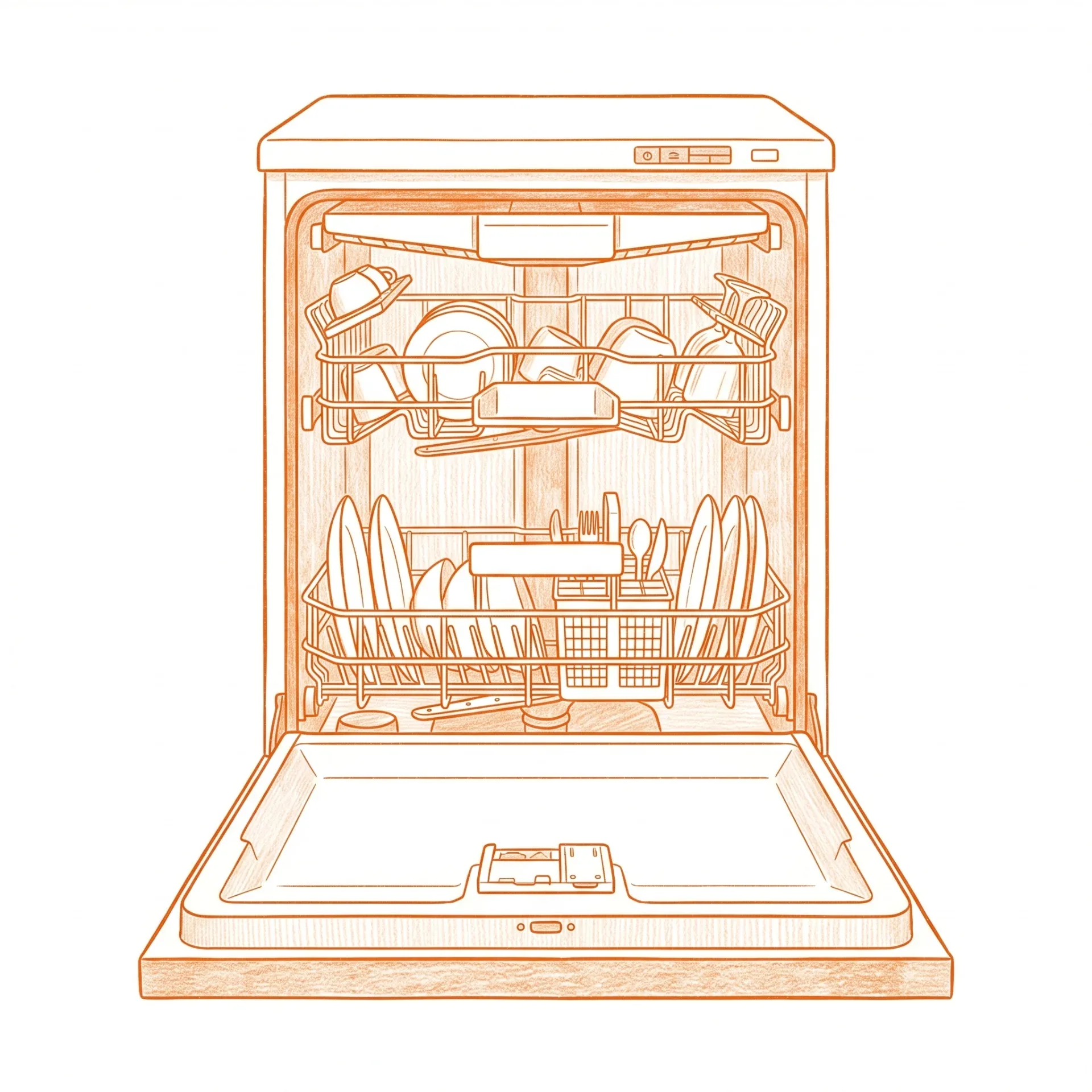Dishwasher repair illustration